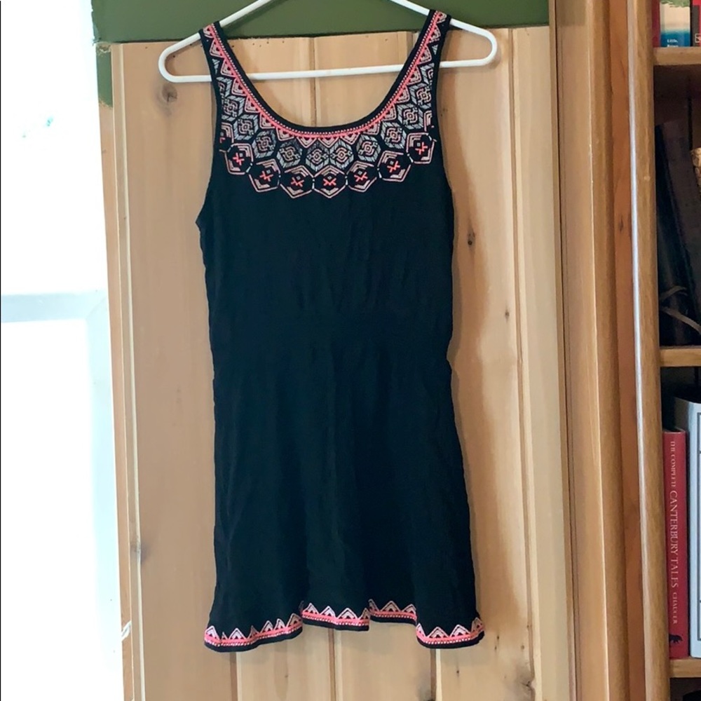Black Aeropostale dress with and white embroidery